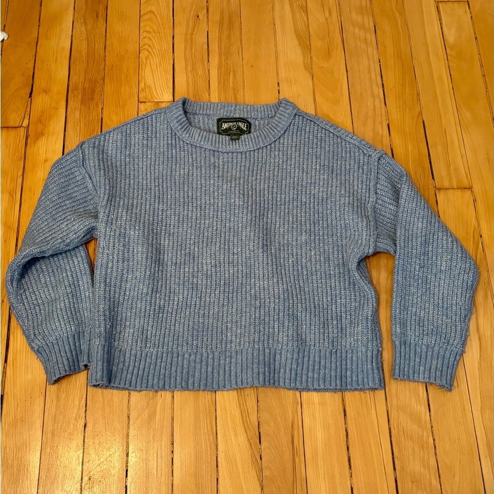 Vintage 1980s American Eagle Outfitters Light Blue Knit Sweater